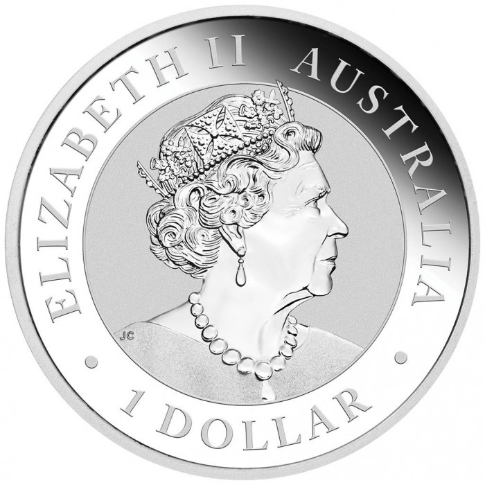 Australischer Kookaburra 2023 Silbermünze, 1 Unze Vorderseite Australischer Kookaburra 2023 Silbermünze, 1 Unze Vorderseite