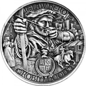 Niue Robin Hood 2021 Antique Silver Coin, 1 oz - reverse