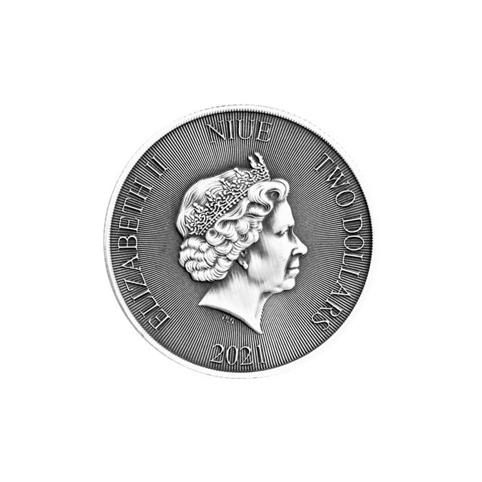 Srebrna Moneta Niue Robin Hood 2021 Antique, 1 uncja - awers