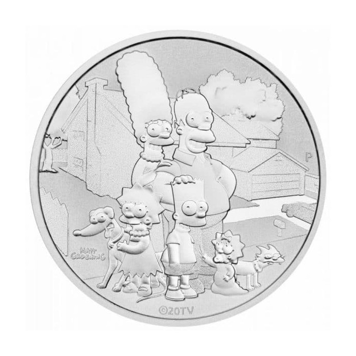 Srebrna Moneta Die Simpsons Familie 2021, 1 uncja - rewers Srebrna Moneta Die Simpsons Familie 2021, 1 uncja - rewers