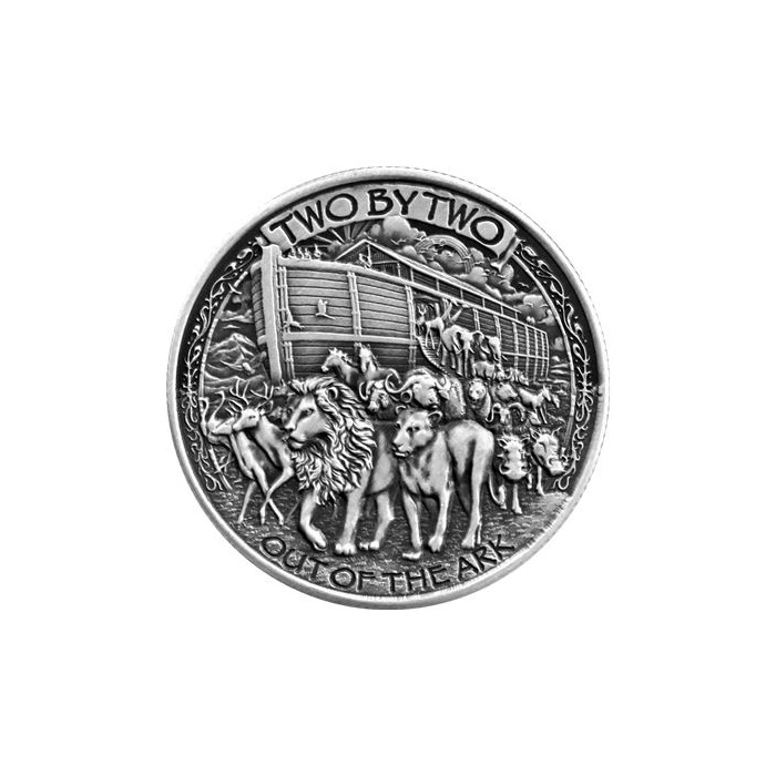 Срібна медаль Ноїв ковчег Antiqued, 1 унція - аверс Срібна медаль Ноїв ковчег Antiqued, 1 унція - аверс