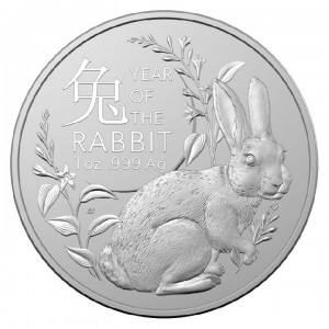 RAM Lunar Silbermünze Jahr des Hasen 2023, 1 oz - Rückseite