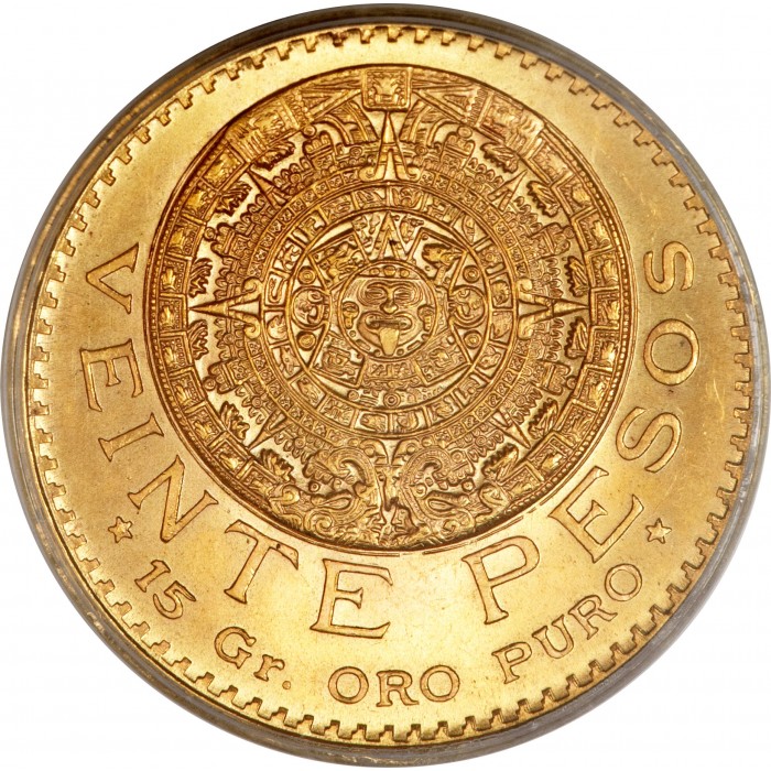 Goldmünze 20 Peso, Mexiko 1917 - 1959, 15g - Rückseite Goldmünze 20 Peso, Mexiko 1917 - 1959, 15g - Rückseite