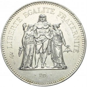 Silbermünze V Republik von Hercules, Frankreich 1974 - 1980, 30g Rückseite