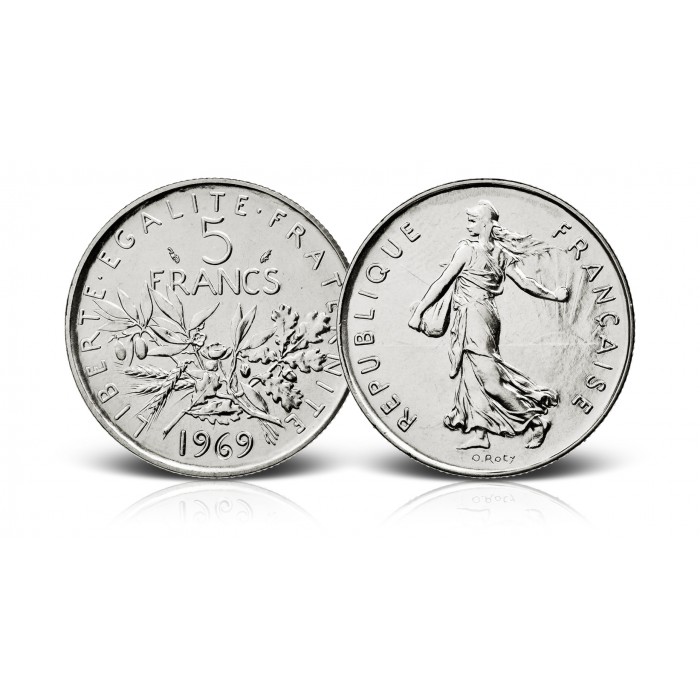 Silbermünze V Republik der Säer, Frankreich 1960 - 1969, 12,5g Vorderseite Silbermünze V Republik der Säer, Frankreich 1960 - 1969, 12,5g Vorderseite