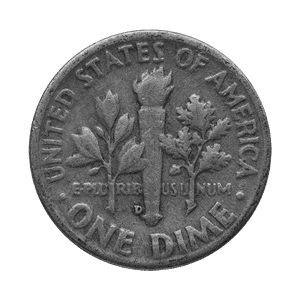 Silber US Dime Münze 10 Cents, 2,5 Gramm - MIX - Quecksilber Rückseite
