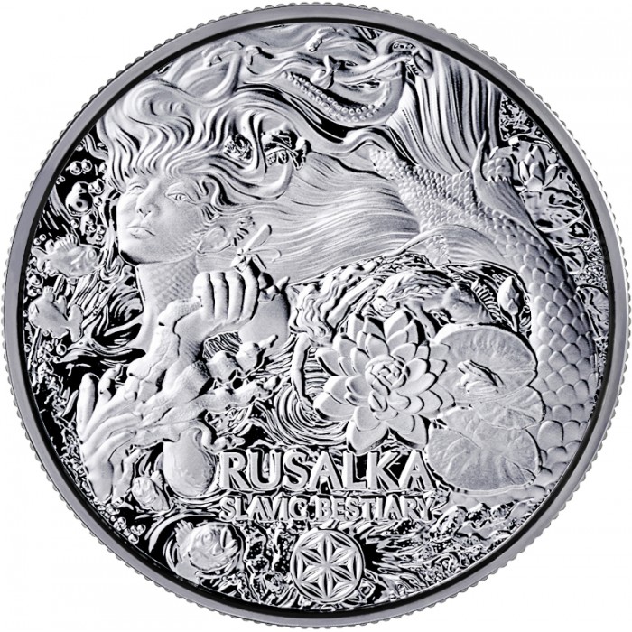 Silbermünze Slawische Bestien - Rusalka 2023, 2 oz Rückseite Silbermünze Slawische Bestien - Rusalka 2023, 2 oz Rückseite