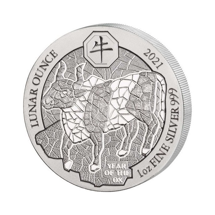 Srebrna Moneta Rwanda, Year of the Ox 2021, 1 uncja rewers Srebrna Moneta Rwanda, Year of the Ox 2021, 1 uncja rewers