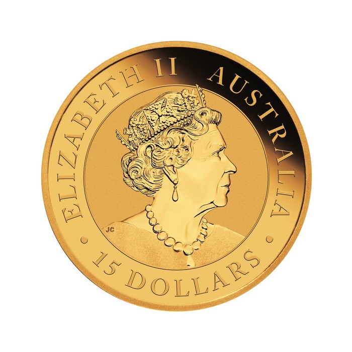 Australian Kookaburra 2022 Gold Coin, 1/10 ounce obverse Australian Kookaburra 2022 Gold Coin, 1/10 ounce obverse