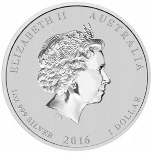 Срібна монета "Місячний II рік мавпи" 2016, 1 унція - аверс
