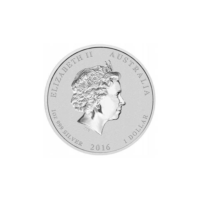 Srebrna Moneta Lunar II Rok Małpy 2016, 1 uncja - awers Srebrna Moneta Lunar II Rok Małpy 2016, 1 uncja - awers