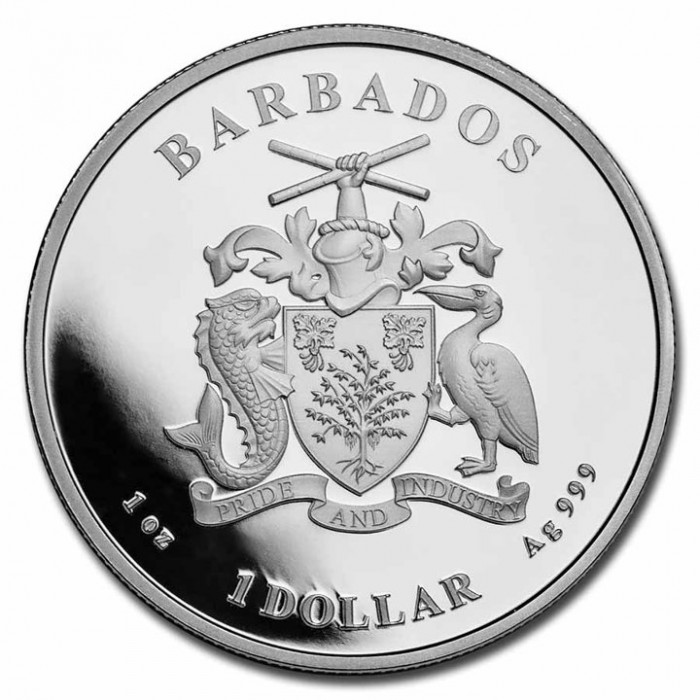Barbados Green Monkey Silver Coin, Barbados 2023, 1 oz - obverse