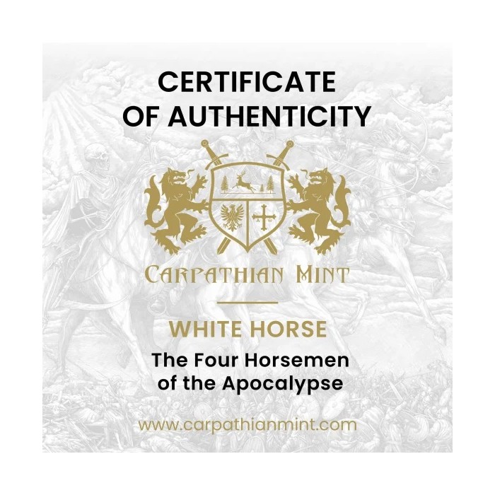 White Horse 2023 BU Silver Coin, 1 oz - Certificate 2
