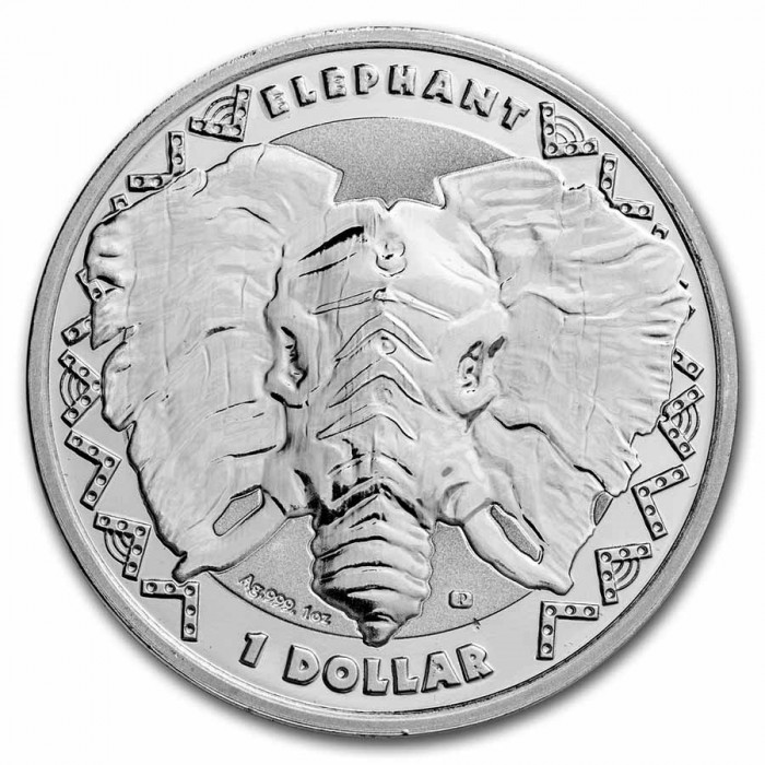 Sierra Leone Silbermünze, Big Five: Elefant 2023, 1 Unze - Rückseite