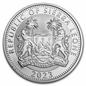 Sierra Leone Silbermünze, Big Five: Elefant 2023, 1 Unze - Rückseite