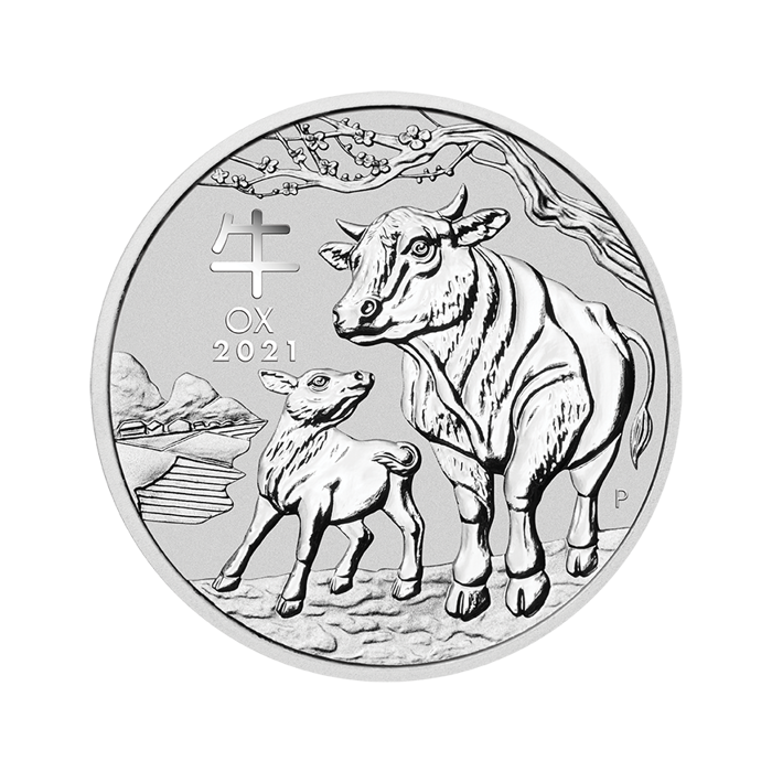 Mondjahr des Ochsen 2021, 1oz - rewers