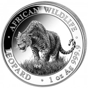 Srebrna Moneta: African Wildlife: Leopard 2023, 1 uncja - rewers