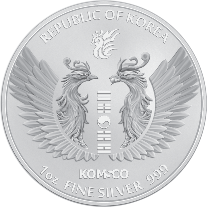 Korean Phoenix 2022 Silver Medal, 1 oz - reverse side Korean Phoenix 2022 Silver Medal, 1 oz - reverse side