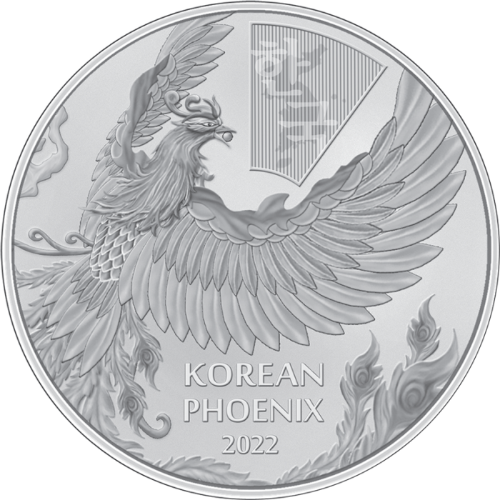 Korean Phoenix 2022 silver medal, 1 oz - obverse Korean Phoenix 2022 silver medal, 1 oz - obverse