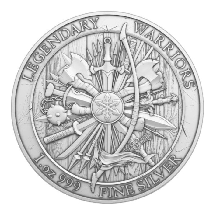 Silver Legendary Warriors Medal: Julius Caesar, 1 oz - obverse Silver Legendary Warriors Medal: Julius Caesar, 1 oz - obverse