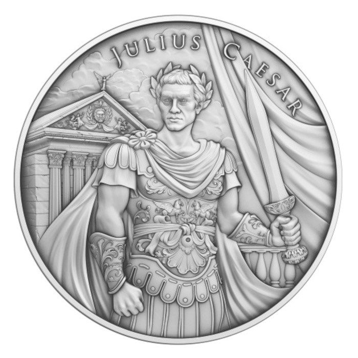 Silbermedaille Legendäre Krieger: Julius Caesar, 1 Unze - Rückseite Silbermedaille Legendäre Krieger: Julius Caesar, 1 Unze - Rückseite