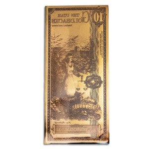 Złoty Banknot 10 Utah Goldbacks Gold Note, 1/100 uncji - front