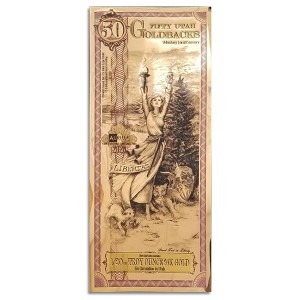 Złoty Banknot 50 Utah Goldbacks Gold Note, 1/20 uncji - front