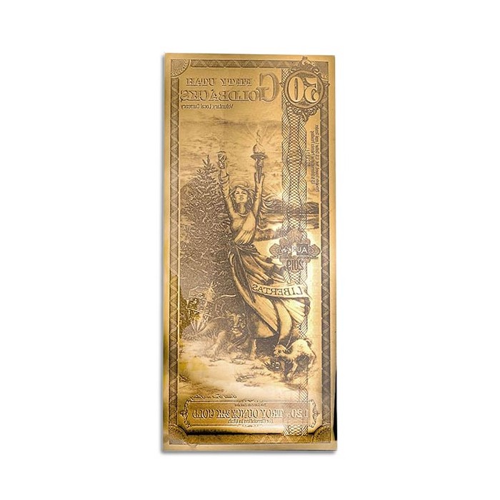 Złoty Banknot 50 Utah Goldbacks Gold Note, 1/20 uncji - back