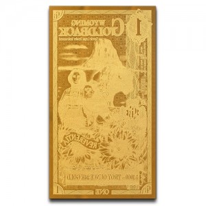 Złoty Banknote 1 Wyoming Goldback Gold Note, 1/1000 uncji - Vorderseite