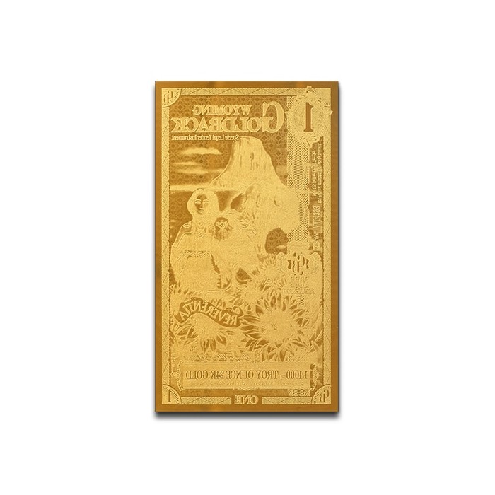 Złoty Banknot 1 Wyoming Goldback Gold Note, 1/1000 uncji - back