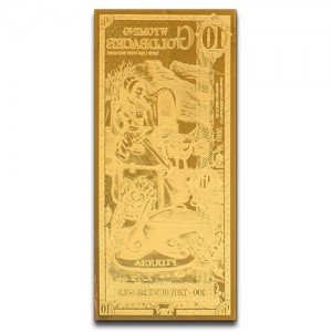 Złoty Banknot 10 Wyoming Goldbacks Gold Note, 1/100 uncji - front
