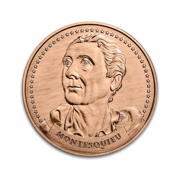 Montesquieu-Medaille aus Kupfer, 1 Unze - Vorderseite Montesquieu-Medaille aus Kupfer, 1 Unze - Vorderseite