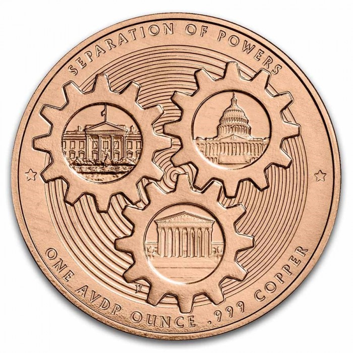 Miedziany Medal Montesquieu, 1 uncja - rewers Miedziany Medal Montesquieu, 1 uncja - rewers