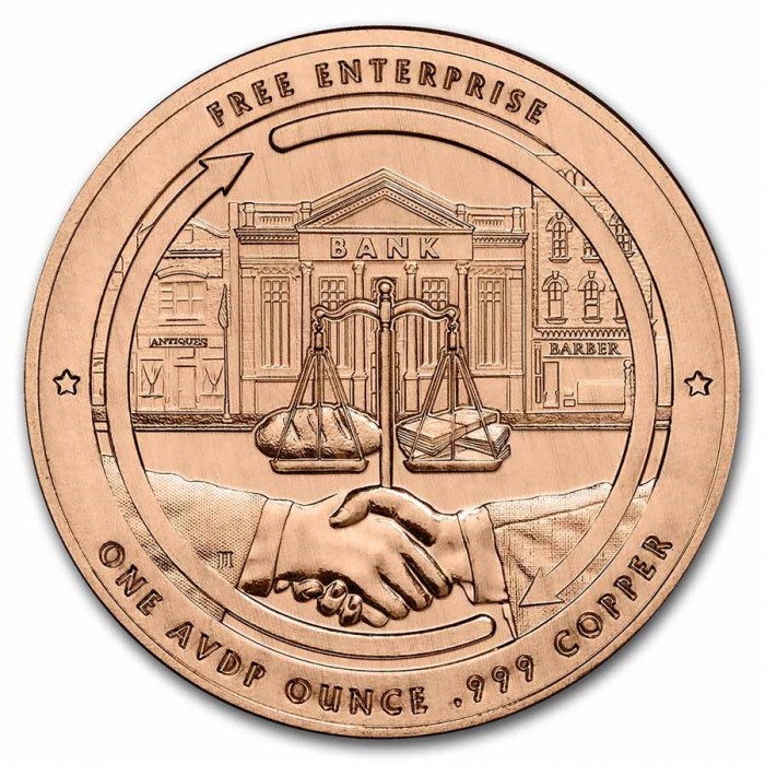Adam-Smith-Kupfermedaille, 1 Unze - Rückseite Adam-Smith-Kupfermedaille, 1 Unze - Rückseite