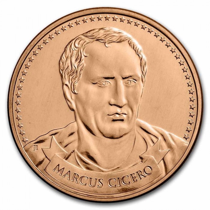 Cicero-Medaille aus Kupfer, 1 Unze - Vorderseite Cicero-Medaille aus Kupfer, 1 Unze - Vorderseite