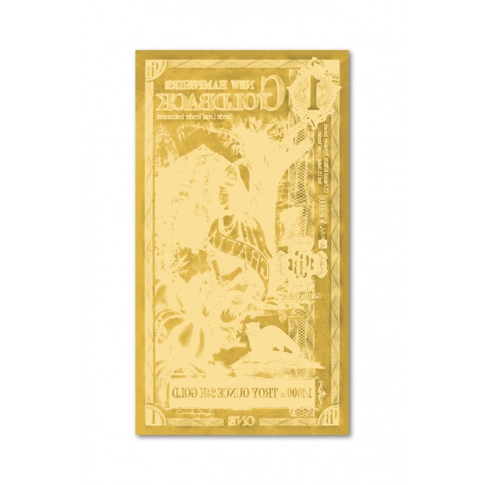 Złoty Banknot 1 New Hampshire Goldback Gold Note, 1/1000 uncji - back Złoty Banknot 1 New Hampshire Goldback Gold Note, 1/1000 uncji - back