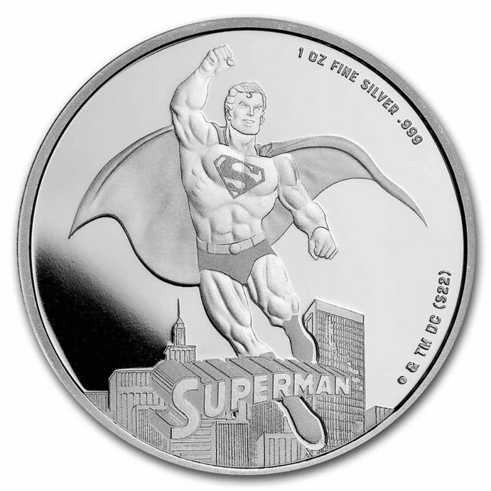 Srebrna Moneta DC Comics Superman, Samoa 2023, 1 uncja - rewers Srebrna Moneta DC Comics Superman, Samoa 2023, 1 uncja - rewers