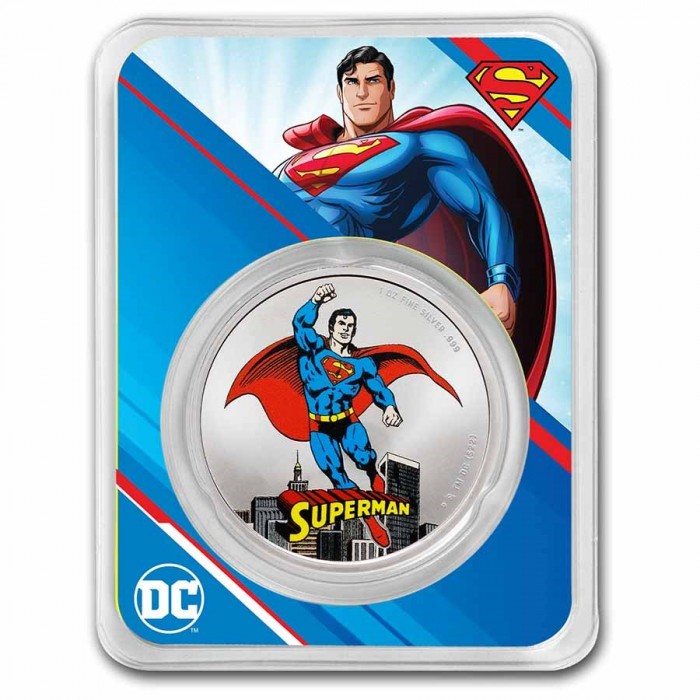 Srebrna DC Comics Superman, Samoa 2023 TEP, 1 uncja Srebrna