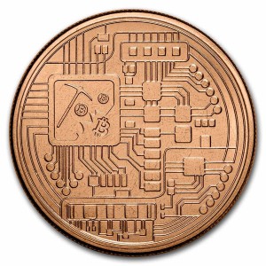 Kupfer-Bitcoin-Medaille, 1 Unze - Rückseite