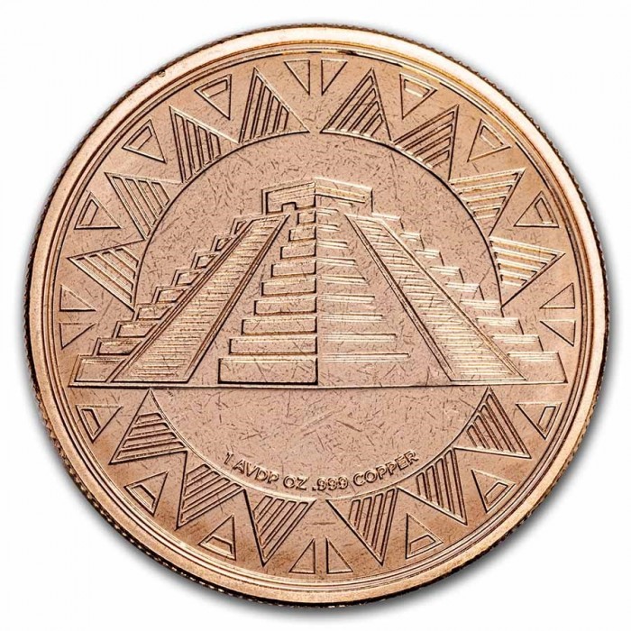 Kalender- und Pyramidenmedaille aus Kupfer, 1 Unze - Rückseite