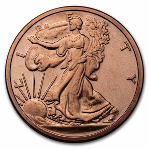 Copper Walking Liberty Medal, 1 oz - obverse