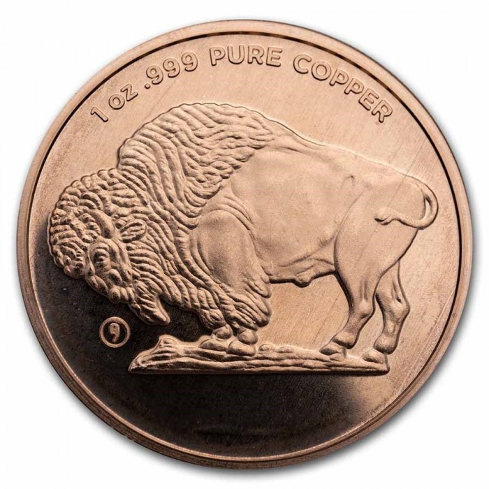 Copper Buffalo Medal, 1 ounce - reverse side Copper Buffalo Medal, 1 ounce - reverse side