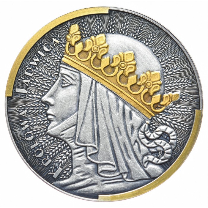 Königin Hedwig Antike Gold Silber Medaille, 1 oz - Rückseite Königin Hedwig Antike Gold Silber Medaille, 1 oz - Rückseite