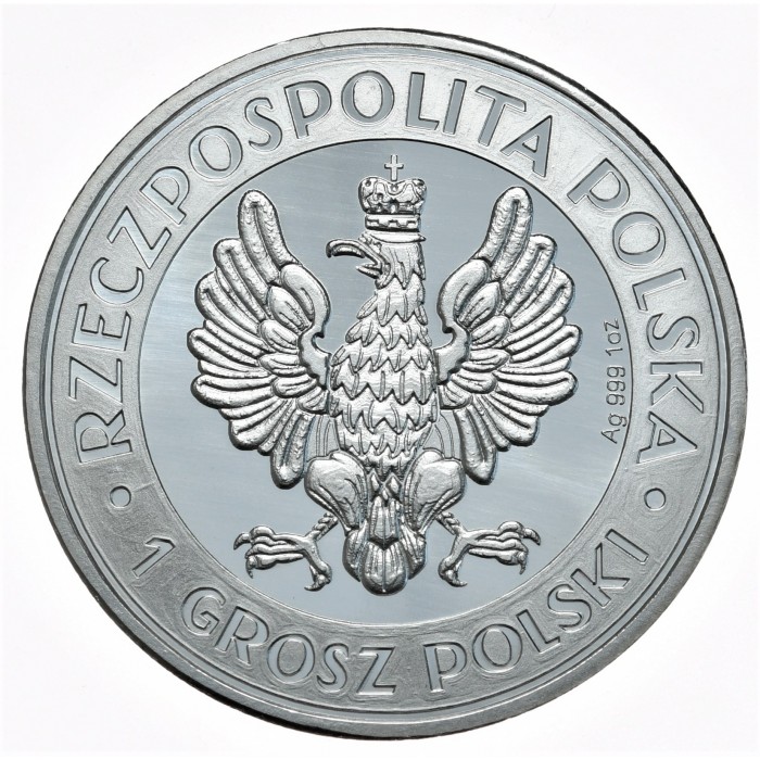 Srebrny Medal Królowa Jadwiga BU, 1 uncja - awers Srebrny Medal Królowa Jadwiga BU, 1 uncja - awers