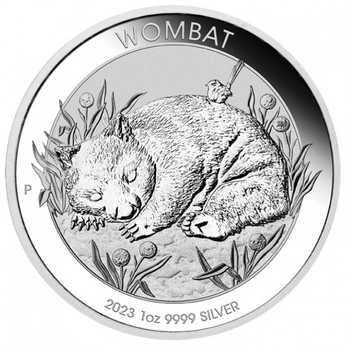 Australischer Wombat 2023 Silbermünze, 1 Unze Reverse Australischer Wombat 2023 Silbermünze, 1 Unze Reverse