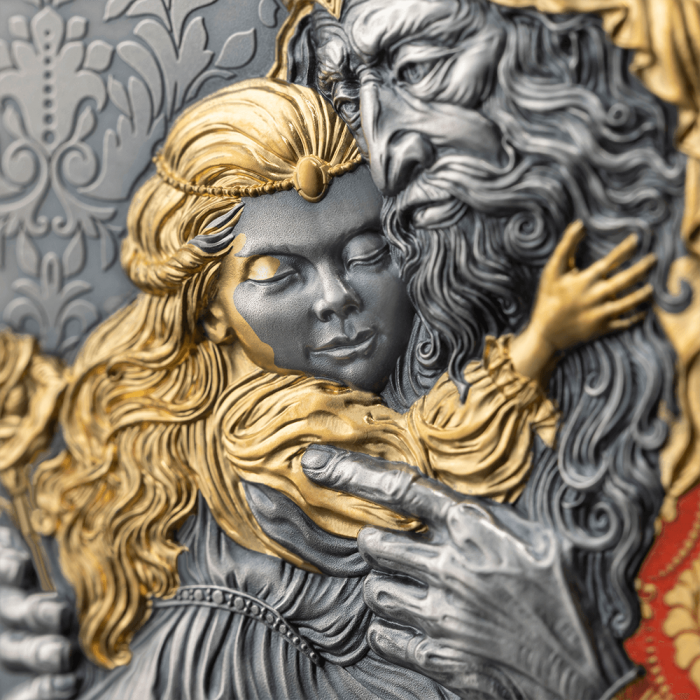 Srebrna Moneta The Golden Touch 2023, 2 uncja (kolor) - detal2