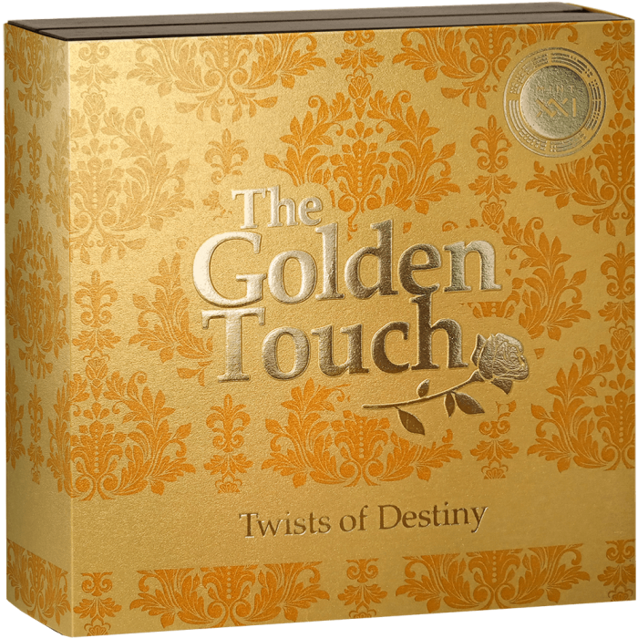 Srebrna Moneta The Golden Touch 2023, 2 uncja (kolor) - box2