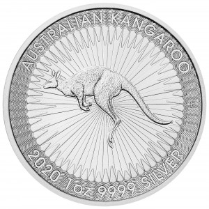 2020 Australian Kangaroo Silver Coin, 1 oz - reverse side