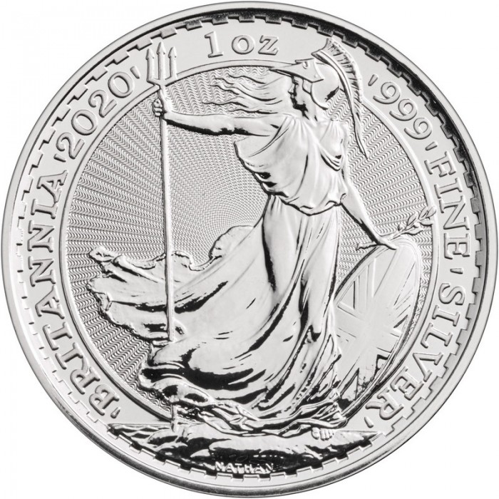 2020 Britannia Silver Coin, 1 oz - rev.