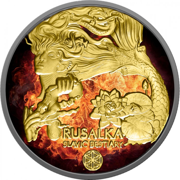 Silbermünze Slavic Beasts - Rusalka Burning 2023, 2 oz Rückseite Silbermünze Slavic Beasts - Rusalka Burning 2023, 2 oz Rückseite